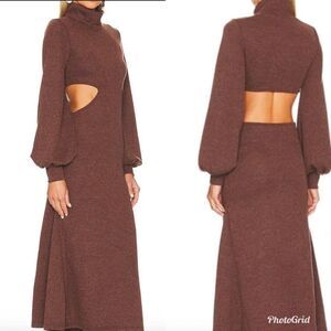 Revolve WeWoreWhat Cocoa Cut Out Sweater Dress